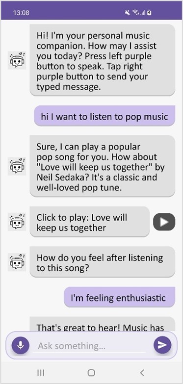 Figure 3. Music Bot user interface