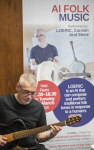 rofessor Steve Benford demonstrating computer enhanced acoustic music at the TAS Showcase 2024
