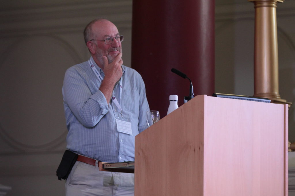 Professor Derek McAuley on stage in the Great Hall