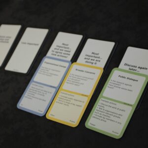 RRI Prompts and Practice Cards laid out on a table